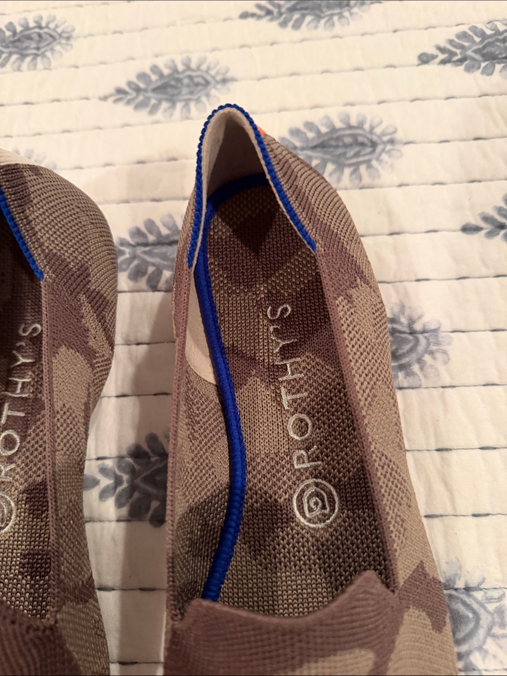 Rothy's Women's Brown and Cream Knit Slip-On Loafers - Picture 2 of 4